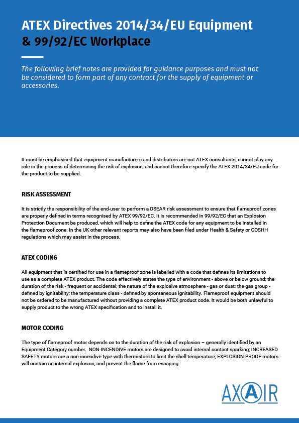 ATEX Directive Policy Axair Group ATEX Directive Policy Axair Group