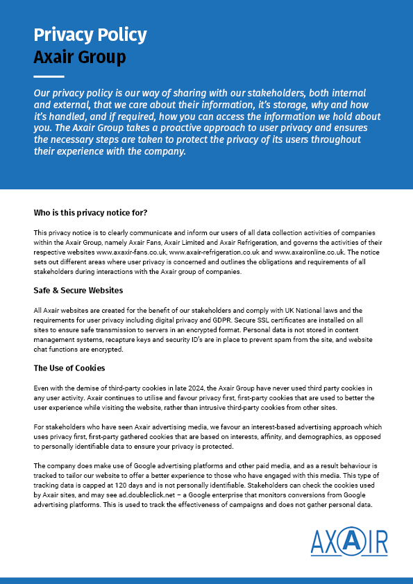 Axair Group Privacy Policy Axair Group Privacy Policy